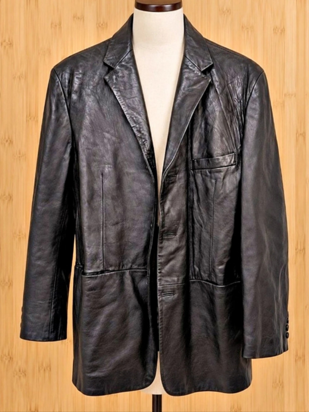 Alfani Posita Men's Leather Jacket Black Size R42